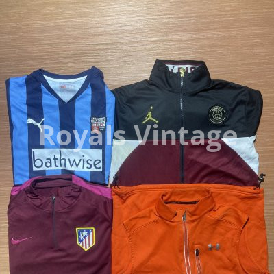 Wholesale Vintage Football Jersey & Track Top Lot | 10pcs 50pcs 100pcs Available | Jordan PSG Nike Under Armour | RoyalsVintage