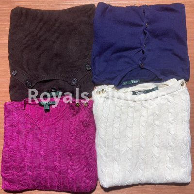 Wholesale Vintage Ralph Lauren Sweater Lot | 10pcs 50pcs 100pcs Available | RL Knitwear Cardigan | RoyalsVintage